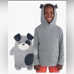 Cubcoats Pimm Gray Puppy 2 in 1 Transforming Pullover Hoodie & Soft Plushie
